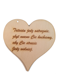 Personalized engraved wooden heart