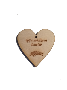 Engraved wooden heart