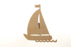 Ship on wave - wooden decoration