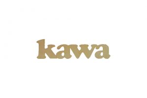 Napis KAWA z drewna , decoupage