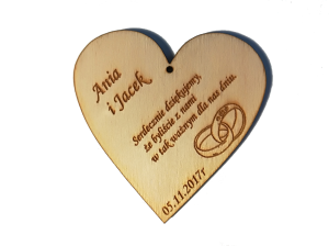 Personalized engraved wooden heart